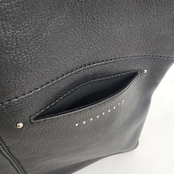 Sanctuary Black Leather Crossbody Oversize Clutch Purse - Picture 8 of 11